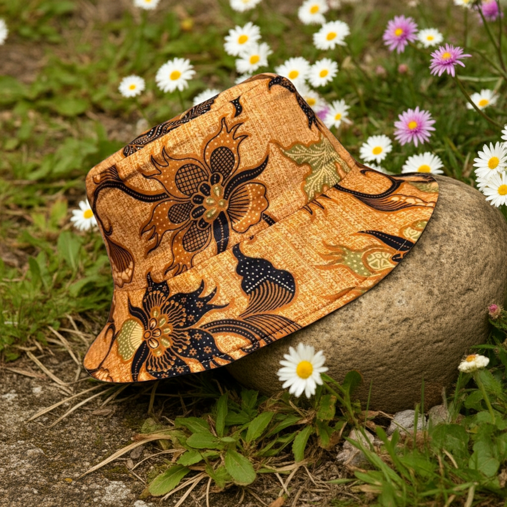 Brown Sugar Bloom Batik - TopiTin Bucket Hat
