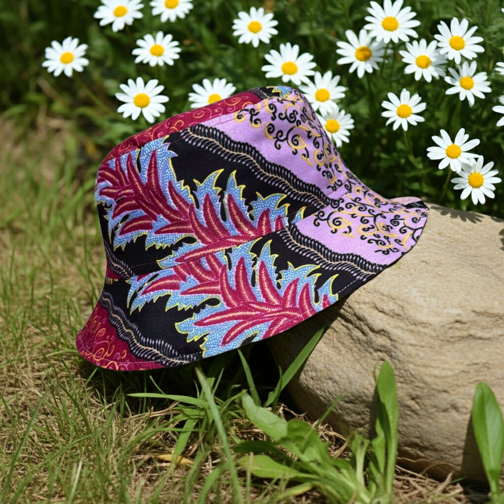 Safron Trim Batik - TopiTin Bucket Hat