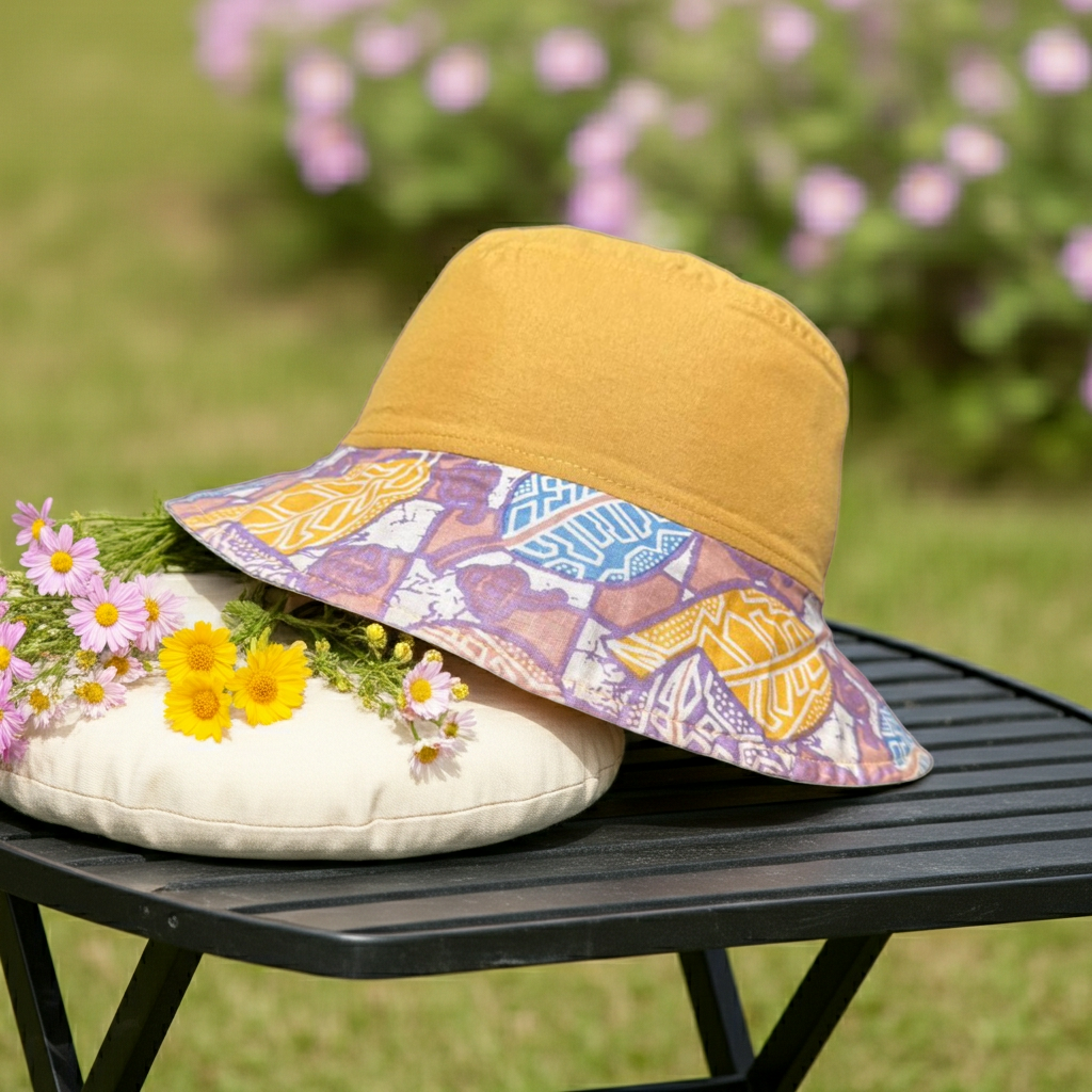 Mustard Breeze Batik - TopiTin Bucket Hat