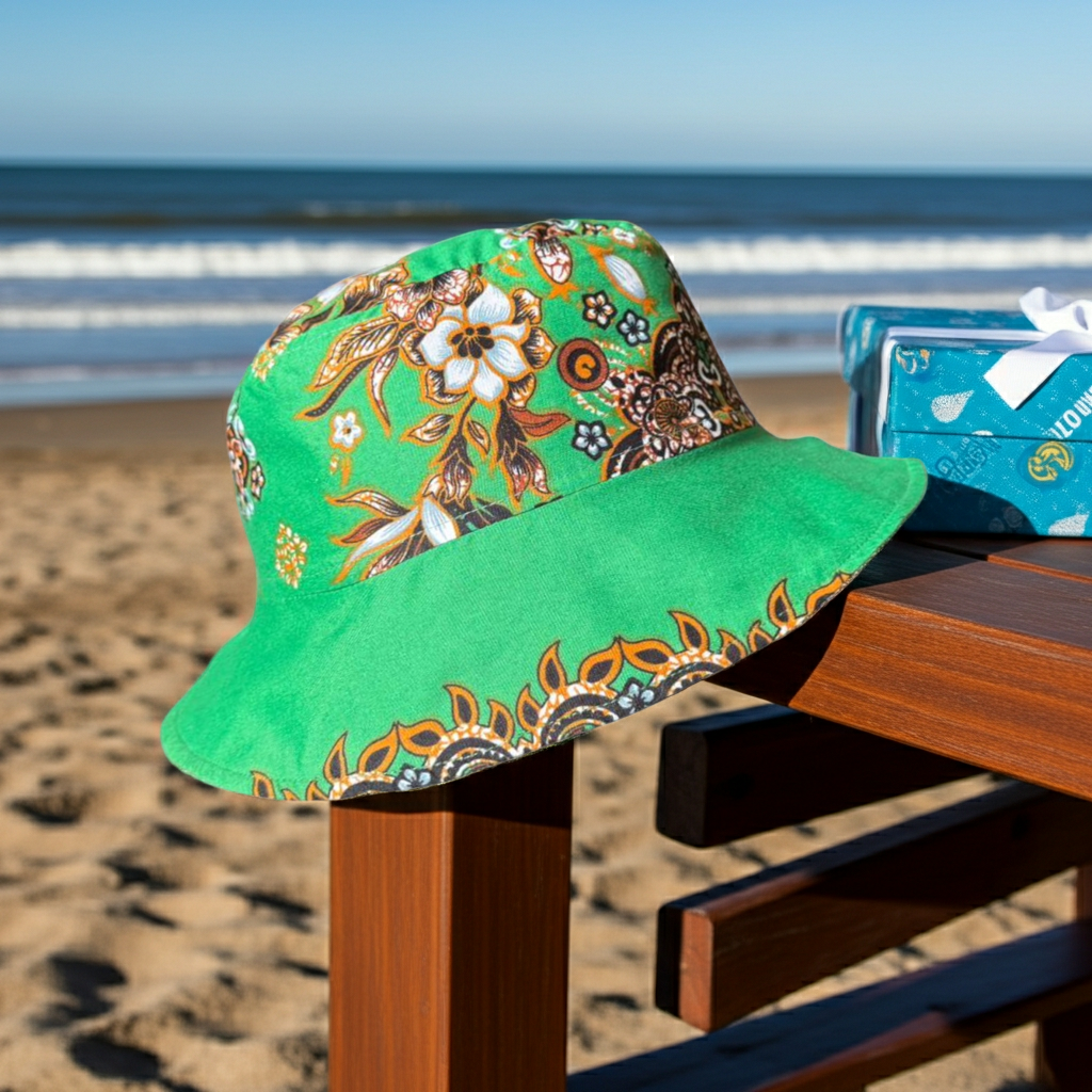 Midnight Petals Batik - TopiTin Bucket Hat