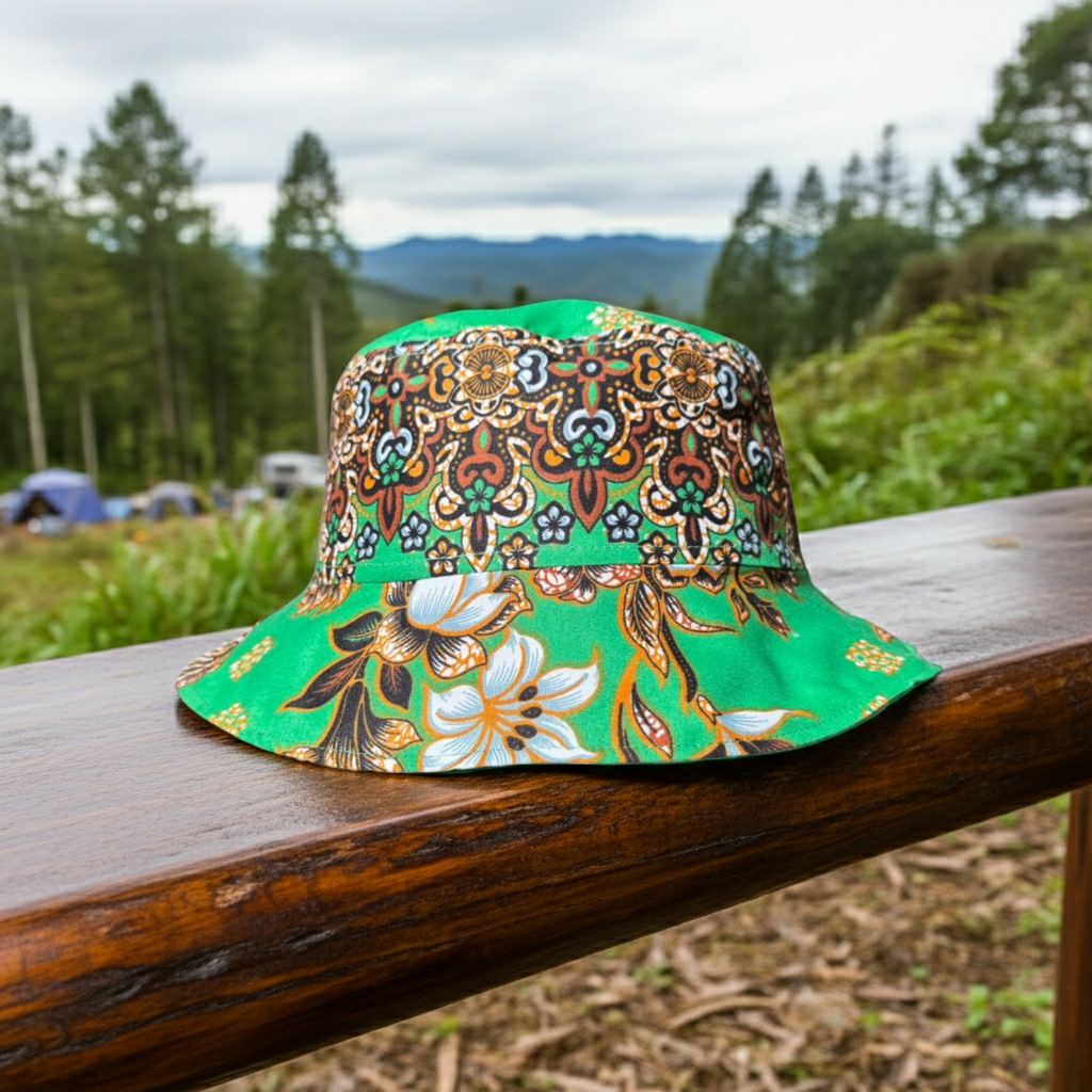 Midnight Petals Batik - TopiTin Bucket Hat