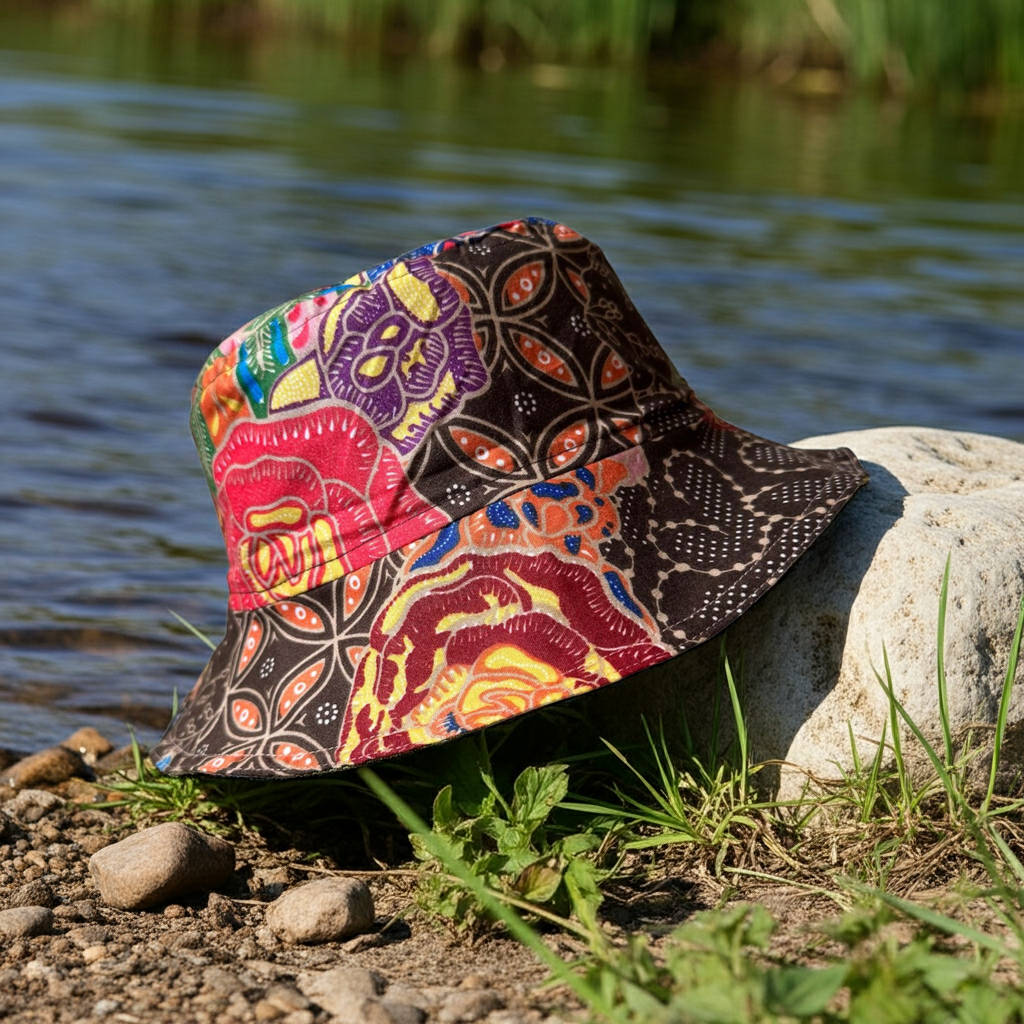Nusantara Bloom Batik - TopiTin Bucket Hat