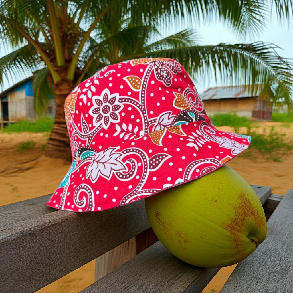 Vivid Bloom Batik - TopiTin Bucket Hat