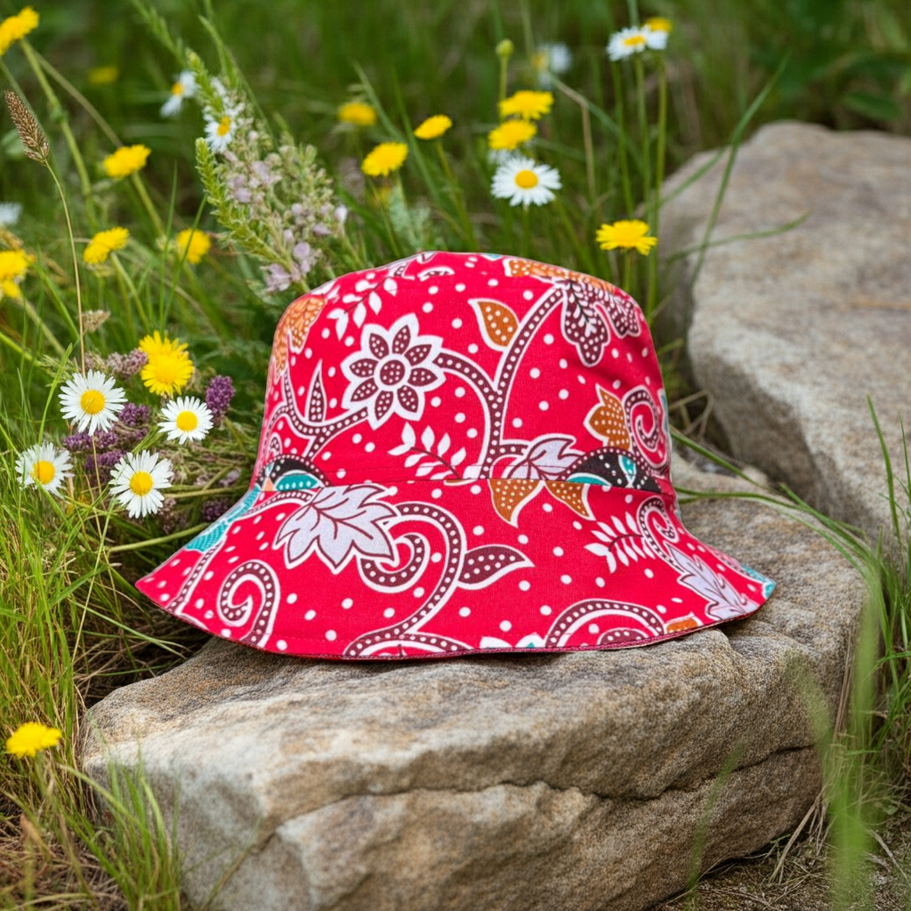 Vivid Bloom Batik - TopiTin Bucket Hat