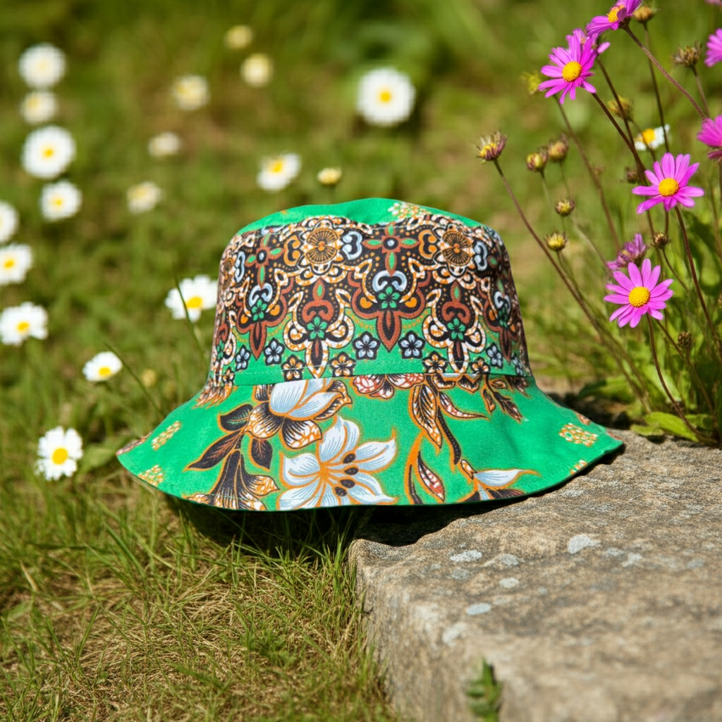 Midnight Petals Batik - TopiTin Bucket Hat