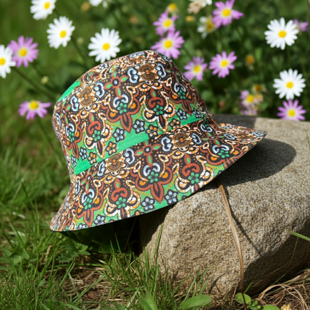 Midnight Petals Batik - TopiTin Bucket Hat