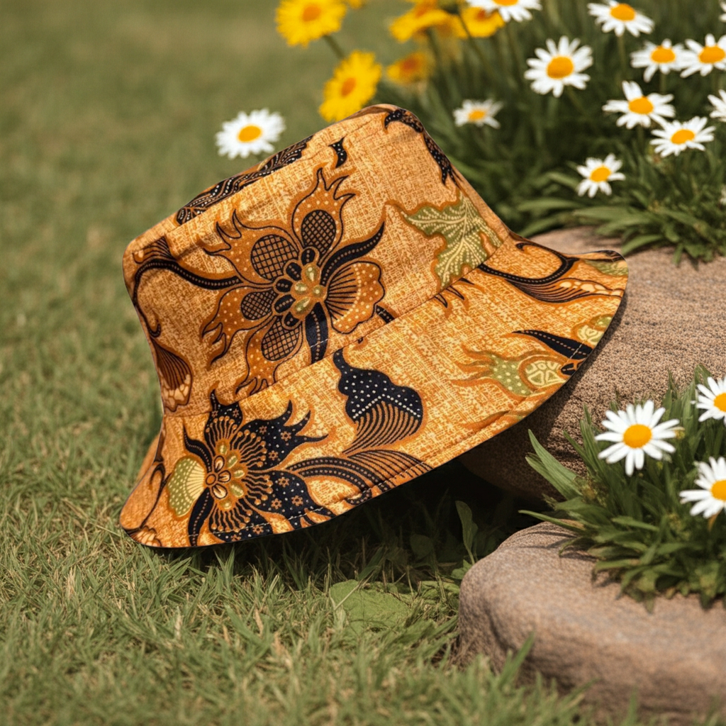 Brown Sugar Bloom Batik - TopiTin Bucket Hat