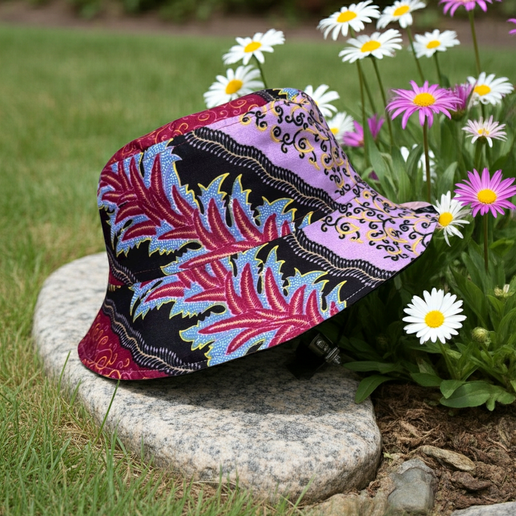 Safron Trim Batik - TopiTin Bucket Hat