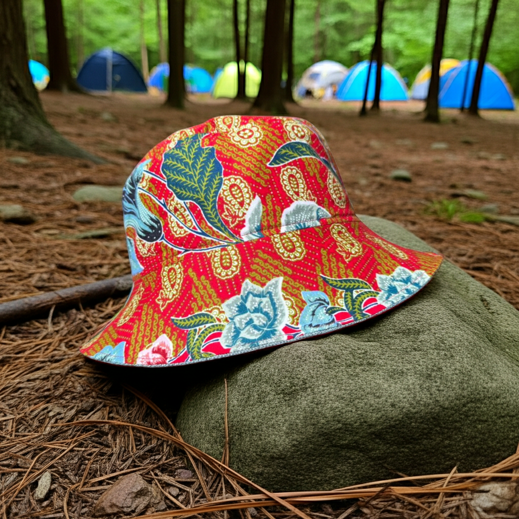 Leafy Loops Batik - TopiTin Bucket Hat