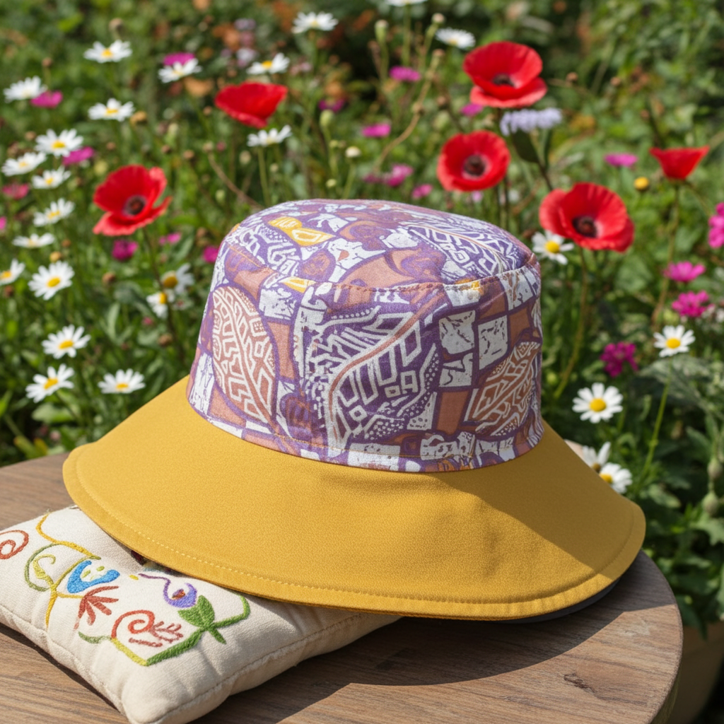 Mustard Breeze Batik - TopiTin Bucket Hat